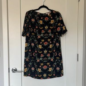 Forever 21 Black Floral Shirt Dress